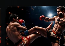 Muay Thai athletes competing in a ring